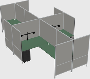 Modern modular quad l-shaped panel system
