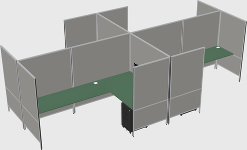 Modern modular quad l-shaped panel system