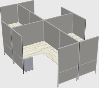 Modern modular quad l-shaped panel system