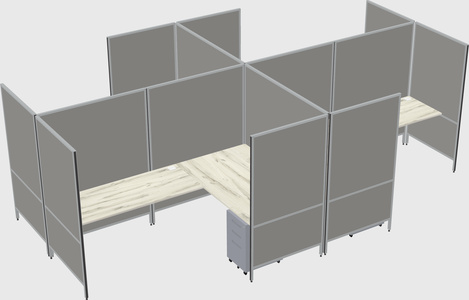 Modern modular quad l-shaped panel system