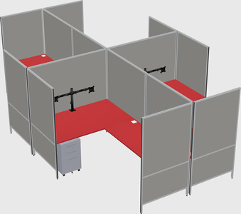 Modern modular quad l-shaped panel system