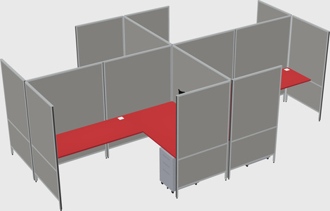 Modern modular quad l-shaped panel system