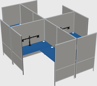 Modern modular quad l-shaped panel system