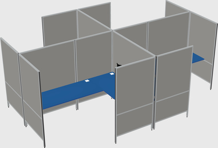 Modern modular quad l-shaped panel system