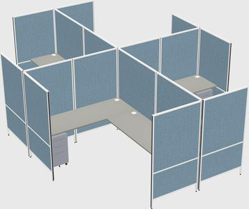 Modern modular quad l-shaped panel system