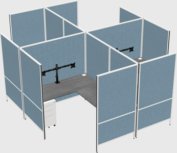 Modern modular quad l-shaped panel system