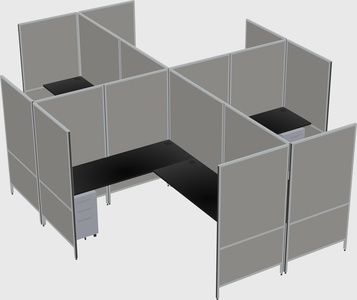 Modern modular quad l-shaped panel system