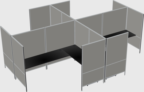 Modern modular quad l-shaped panel system