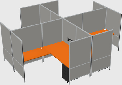 Modern modular quad l-shaped panel system