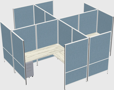 Modern modular quad l-shaped panel system