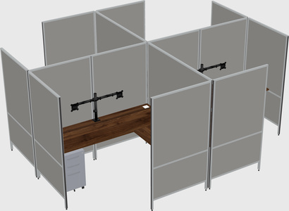 Système de panneaux modulaires modernes en forme de l quadruple