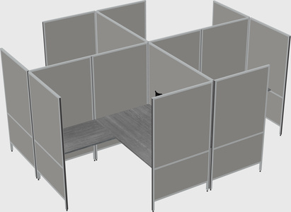 Modern modular quad l-shaped panel system