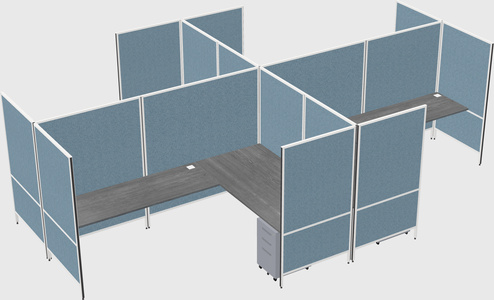 Modern modular quad l-shaped panel system