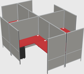 Modern modular quad l-shaped panel system