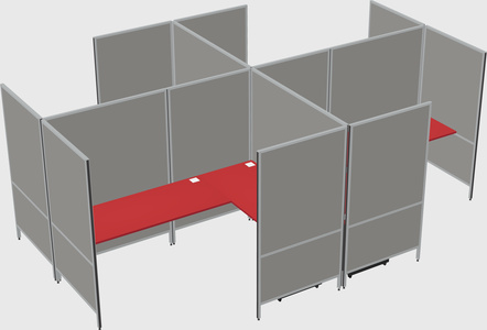 Modern modular quad l-shaped panel system