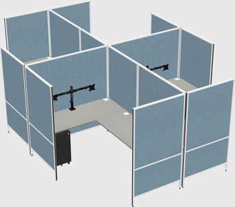 Modern modular quad l-shaped panel system