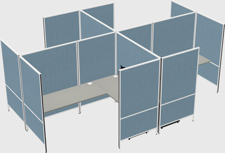 Modern modular quad l-shaped panel system