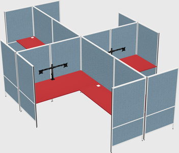 现代模块化四边形l型面板系统