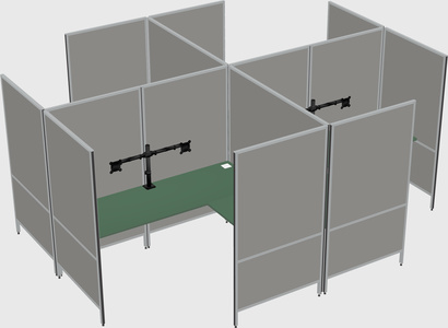 Système de panneaux modulaires modernes en forme de l quadruple