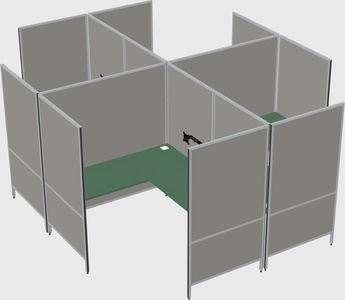 Système de panneaux modulaires modernes en forme de l quadruple