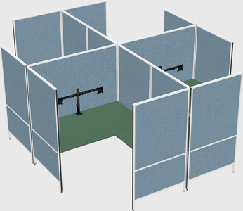 Modern modular quad l-shaped panel system