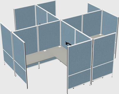 Système de panneaux modulaires modernes en forme de l quadruple