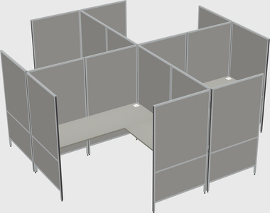 Modern modular quad l-shaped panel system