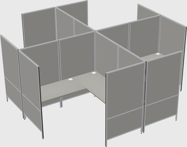 Modern modular quad l-shaped panel system
