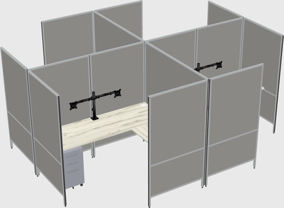 Système de panneaux modulaires modernes en forme de l quadruple