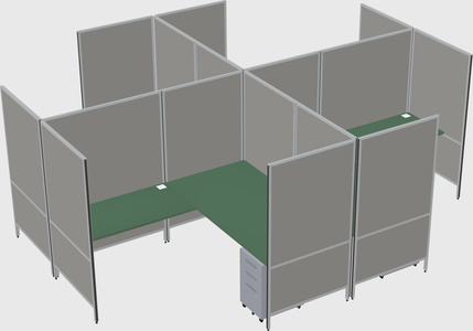 Modern modular quad l-shaped panel system