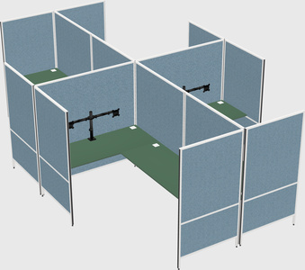 Système de panneaux modulaires modernes en forme de l quadruple
