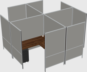 Modern modular quad l-shaped panel system