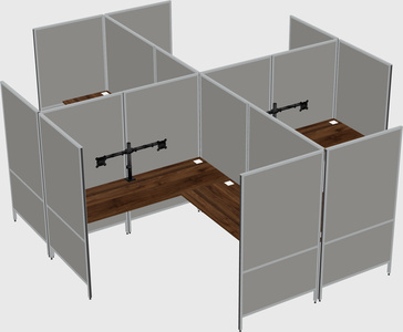 Modern modular quad l-shaped panel system