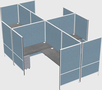 Modern modular quad l-shaped panel system