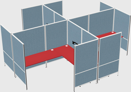 Modern modular quad l-shaped panel system
