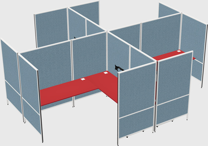 Modern modular quad l-shaped panel system