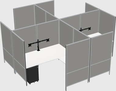 Modern modular quad l-shaped panel system
