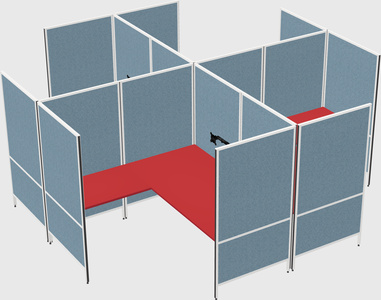 Système de panneaux modulaires modernes en forme de l quadruple