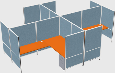 Modern modular quad l-shaped panel system