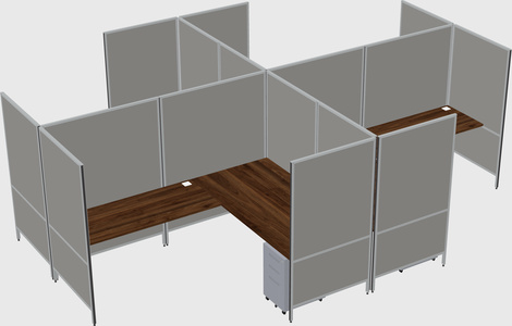Modern modular quad l-shaped panel system
