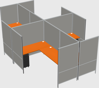 Système de panneaux modulaires modernes en forme de l quadruple
