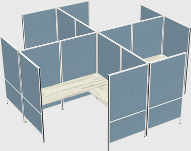 Modern modular quad l-shaped panel system