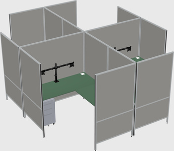 Modern modular quad l-shaped panel system