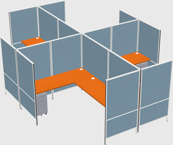 Modern modular quad l-shaped panel system