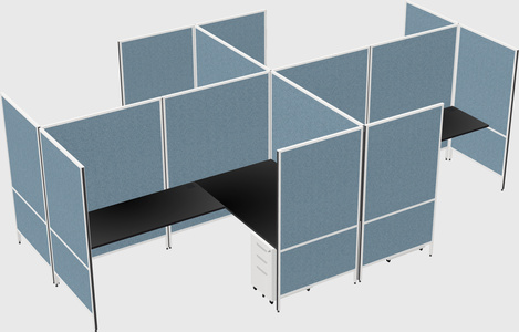Modern modular quad l-shaped panel system