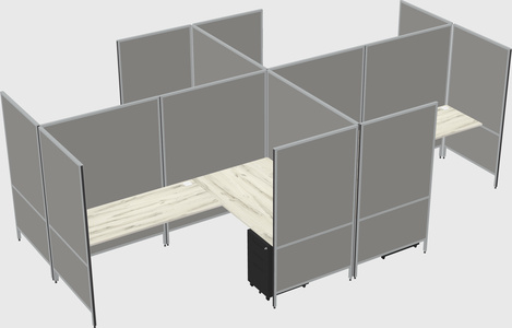 Modern modular quad l-shaped panel system