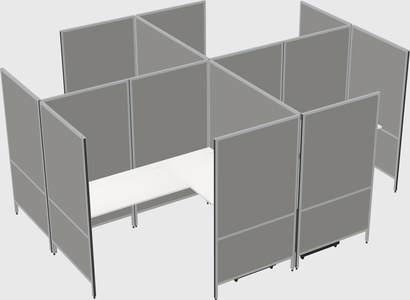 Modern modular quad l-shaped panel system