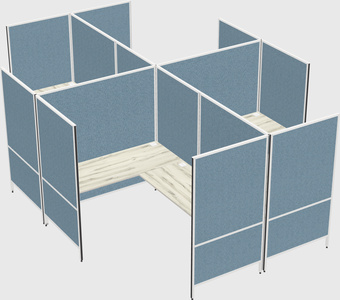 Modern modular quad l-shaped panel system