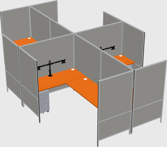 Modern modular quad l-shaped panel system