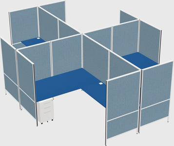 Modern modular quad l-shaped panel system